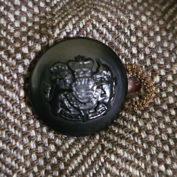 Gap Academy Blazer Brown Tweed Blue Red Striped Cuff Wool Blend Academia Size 6 - Picture 5 of 7